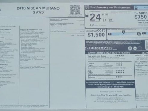 2018 Nissan Murano S Arctic Blue Metallic, Lawrence, MA