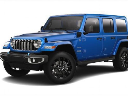 2024 Jeep Wrangler 4xe 4-DOOR SAHARA Hydro Blue Pearlcoat, Lynnfield, MA
